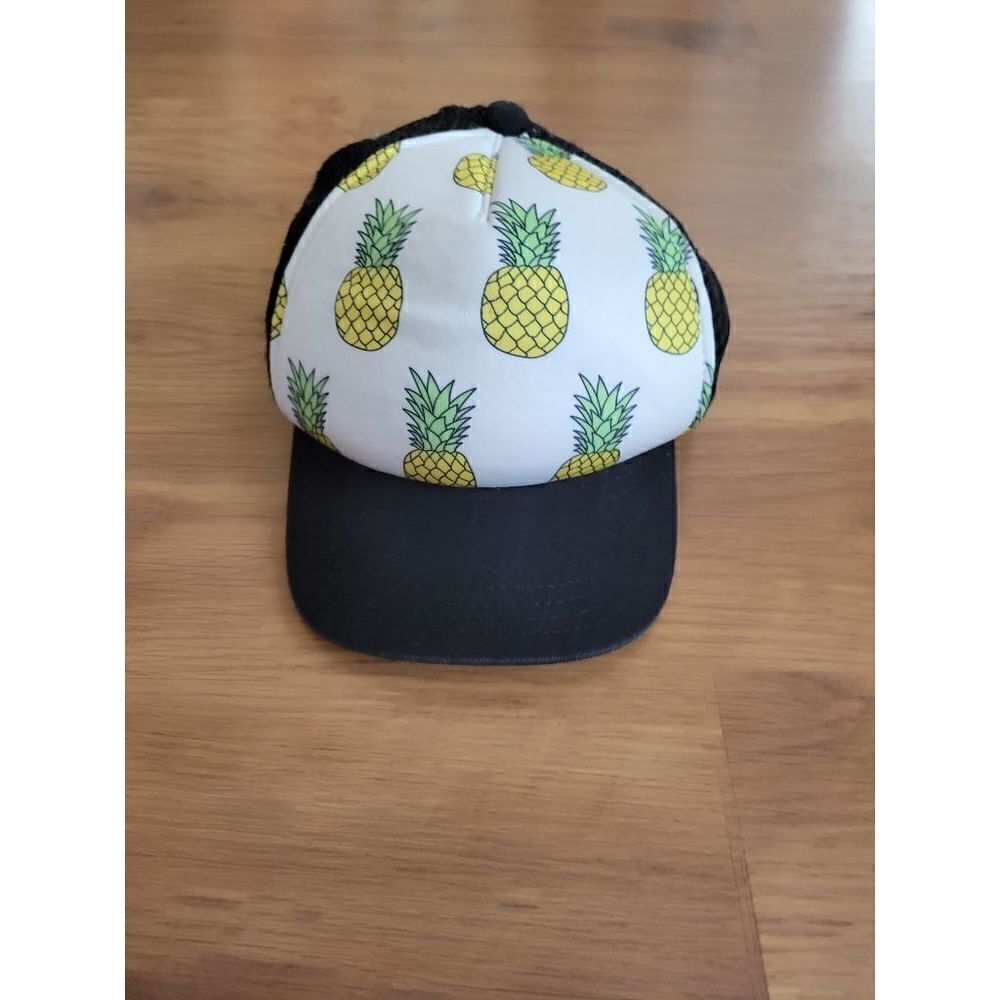 Kahakai Kids Collection Pineapple Trucker Hat Black Mesh Snapback Small Toddler
